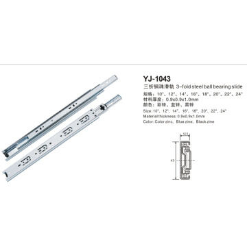 Glissières à billes en acier 3-fold 0.9X0.9X1.0mm